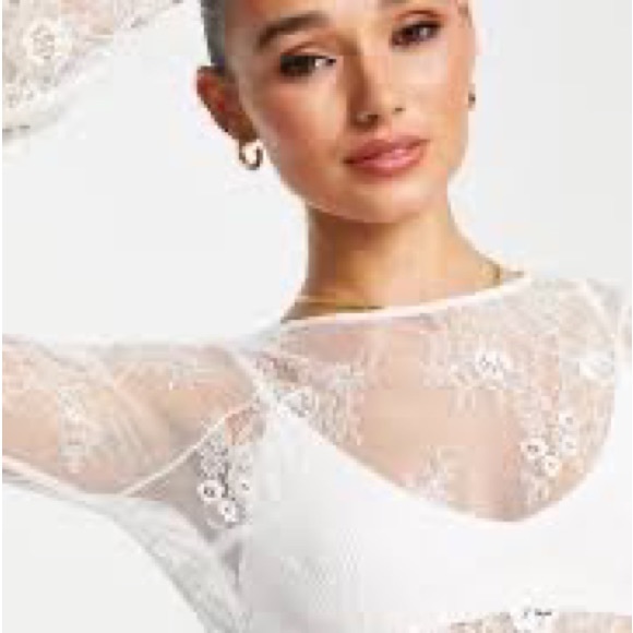 Lace Sheer Long Sleeve Top - Picture 3 of 3